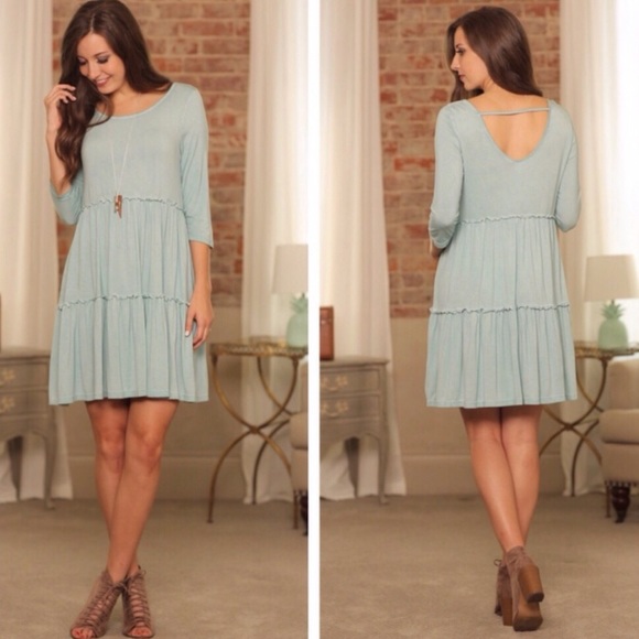 Infinity Raine Vintage Wash Tiered Ruffle Dress - Picture 2 of 3